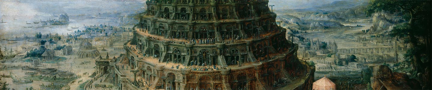 Marten van Valckenborch il Vecchio, La Torre di Babele, 1595, Dresda, Gemäldegalerie Alte Meister.