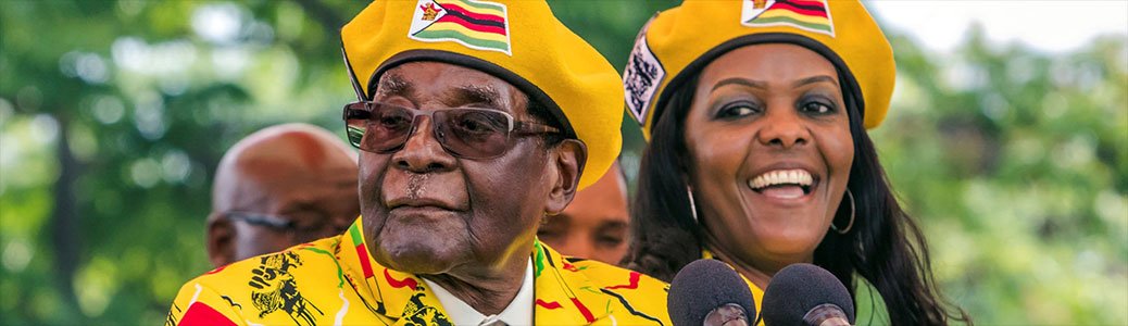 Robert Mugabe, presidente dello Zimbabwe, e la moglie Grace
