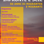 Impronte e scie. 50 anni di Migrantes e migranti. Locandina 11 maggio 2018