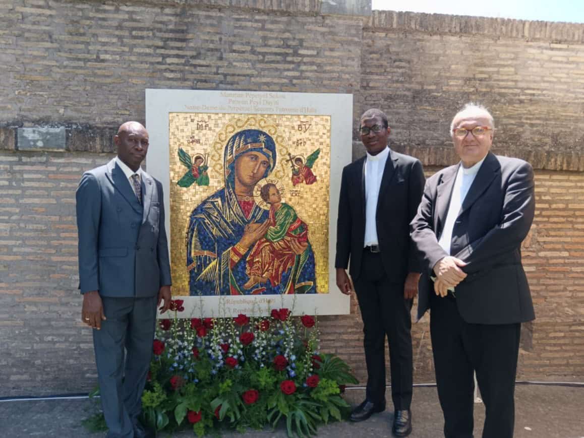 L'effigie de Notre-Dame du Perpétuel Secours inaugurée dans les jardins du Vatican, le 27 juin 2025. ©️ Caffestoria.it